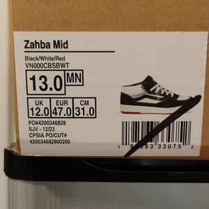 Vans Zahba Mid Black/White/Red Men's Shoes